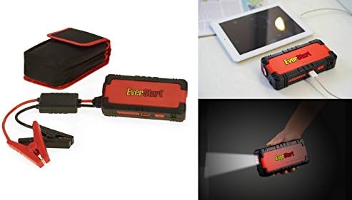Everstart Multi-Function Jump Starter 12,000 mAh, Portable Powerbank for Smartphone, Tablet and Digital Devices with Built-in LED Flashlight