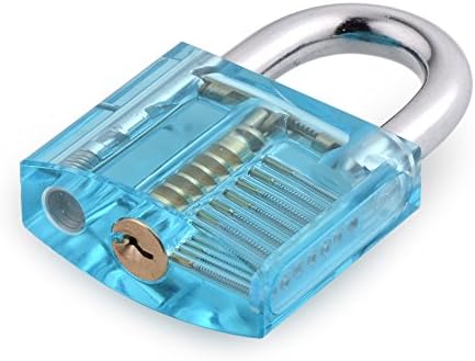 Professional Practice Lock Tontec Lock Pick Set 5-Piece Transparent Cutaway Padlock With Locksmith Tools for Lock Pick Training Trainer Practice
