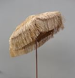 6.5' Hula Thatch Tilt Beach Patio Umbrella - Natural Color