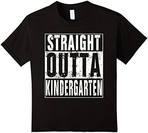 Kids Straight Outta Kindergarten Shirt Tee T-Shirt (FULL COLORS) 6 Black