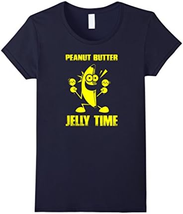 Women's Peanut Butter Jelly Time T-Shirt Medium Navy