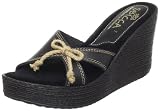Sbicca Women's Anna Wedge Sandal,Black,7 B US