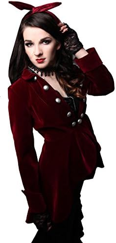 Black Elegant Velour Gothic Steampunk Victorian Regency Style Jacket Size 20