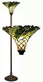 IMAGE OF Tiffany-style Green Leafy Torchiere Lamp