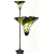 Tiffany-style Green Leafy Torchiere Lamp