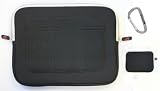 Black Laptop Sleeve Case for 10 inch iCan PC Tablet + A Carabiner Hook. Additional teddy bear cellphone keychain charm for a Valentine Gift!