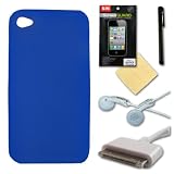 6 items, CASETRONICS Bundle Accessories For Apple Iphone 4G Series: Phone Case, Screen Protector, Microfiber Screen Rag, Stylus Screen Pen, USB Charger And Sony MDR-E10LP Earphones