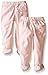 Burt's Bees Baby Baby Girls' 2 pack Footed Pant w /Elastic - Solid Blossom