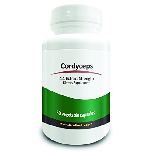 Real Herbs Cordyceps Extract - Derived from 2,800mg of Cordyceps with 4 : 1 Extract Strength - Improves Libido, Energy & Immunity Booster, Supports Cardiovascular Health - 50 Vegetarian Capsules