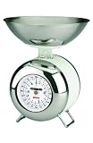 Typhoon Capsule Gloss White Kitchen Scale with Steel Body and Stainless Steel Trim and Bowl