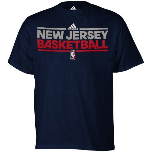NBA New Jersey Nets Practice Short Sleeve Tee (Navy, Large)