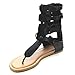Wild Diva Tanaya-540 Women's T-Strap Buckle Gladiator Back Zip Flat Thong Sandal