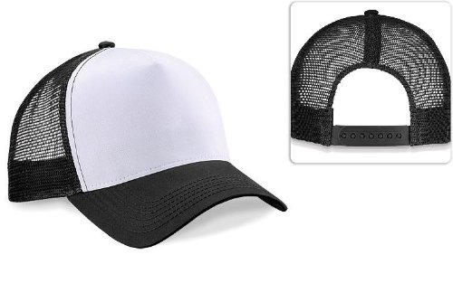 BEECHFIELD CLASSIC TRUCKER CAP HAT- 6 COLOURS (BLACK/WHITE)