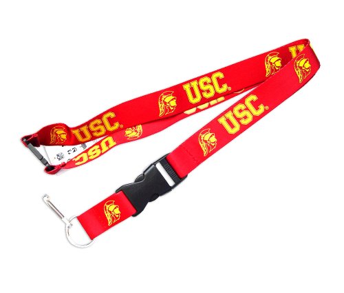 Usc Trojans Ncaa Clip Lanyard Keychain Id Holder Ticket - Red
