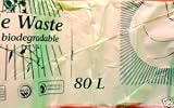 80 Litre Cornstarch Biobag Liner/Sack 20 pack(1 roll) - 100% Biodegradable & Compostable