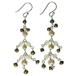 Handmade Pearl, Jade & Sterling Silver Earrings