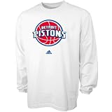 NBA adidas Detroit Pistons White Prime Logo Long Sleeve T-shirt (Large)