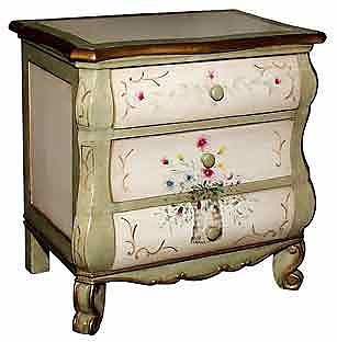 AA Importing 47580 Three Drawer Nightstand in Ivory AA Importing 47580 Three Drawer Nightstand in Ivory