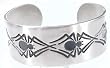 Spiders Spider Print Engraving Pewter Cuff Bracelet