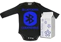 Bluetooth Compatible Long Sleeve Babygro / Bodysuit Organic Baby Clothing Sizes 12-18 months WHITE/BLACK in funky Milk Carton