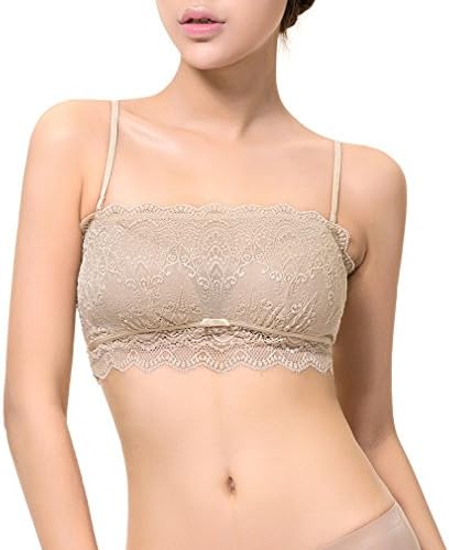 Cnhw Women's Full Lace Comfort Detachable Shoulders Strap Half All-match Camisole Lined Skin M