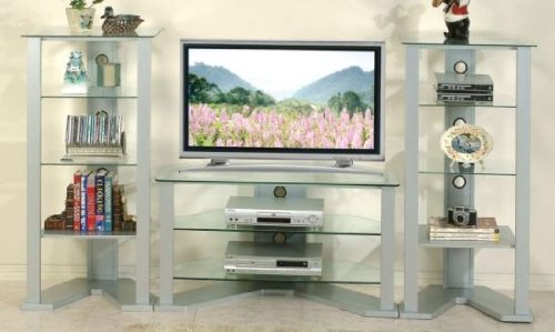 Glass Top Entertainment Center With Stands