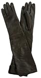 LONG LEATHER GLOVES BLACK, M-L