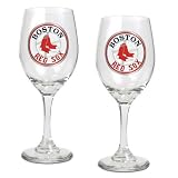 Boston Red Sox 2-Piece Wine Glass Set  (Primary Logo)