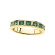 14K Two Tone Gold 1/10 ct. Diamond with Alternating 5/8 ct. Emerald Anniversary Ring