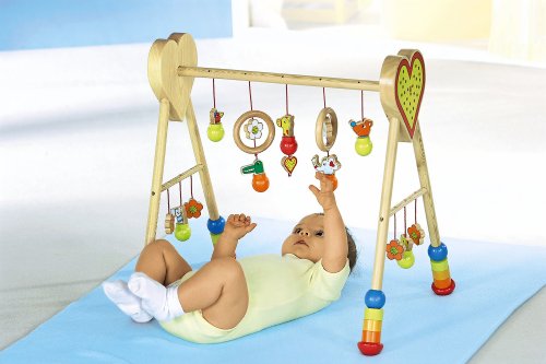 Baby Greif und Spielgerät Mobile Trapez Gym Fitnesscenter aus Holz NEU