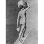 Julius Carolsfeld by Schnorr (Study on "Kaiser Karl and the Frankenheer in Paris" scene: Female Nude with bundles on the - 11x17