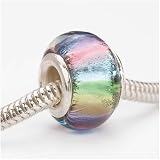 Murano Style Glass Silver Foil Lampwork Bead Fits Pandora Pastel Rainbow 14mm 41pIObtHlVL. SL160 Murano Style Glass Silver Foil Lampwork Bead Fits Pandora Pastel Rainbow 14mm