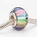 Murano Style Glass Silver Foil Lampwork Bead Fits Pandora Pastel Rainbow 14mm (1)