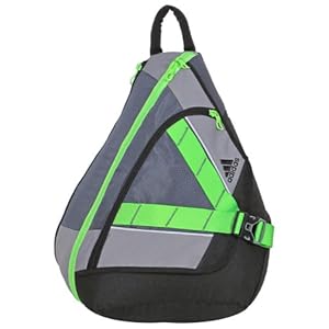 adidas Rydell Sling Backpack, Deepest Space/Grey/Solar Green, 20 x 14 x 8-Inch