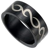 Black Stainless Steel Band with Celtic Design Sizes 8-13
