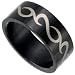 Black Stainless Steel Band with Celtic Design Sizes 8-13