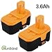 [Upgraded] 3600mAh Replace for Ryobi 18V Battery Ni-Mh One Plus P100 P101 ABP1801 ABP1803 BPP1820 2 Packs