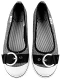 NOTW (Not Of This World) Women's Kelly Gray Ballet Flat Shoes with Buckle