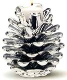 PINE CONE CANDLE HOLDER   1   SILVER PINE CONE HOLDERS PINE CONES CANDLE HOLDER For TAPERED CANDLE HOLDERS RESIN PINECONES Is ABOUT 9 AROUND 3ACROSS  25TALL CUP Is 78 WIDE  34 DEEP For TAPER CANDLES NICE ADDITION To YOUR HOME BOOK BOOKS UPC 609722846967
