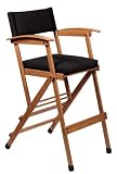 Hollywood Chairs by Totally Bamboo 32-Inch Tall Elm Director Chair, Black