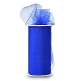 Expo Shiny Tulle Spool of 25-Yard, Royal Blue