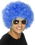 New Mens Womens Child Costume Blue Afro Disco Wigs
