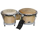GP Percussion B10 Pro-Series Tunable Bongos 6.5 and 8 Inch (Clear Finish, Hickory)