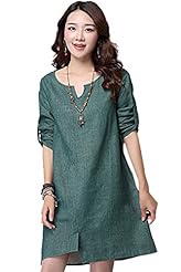 Cotton/Linen Long Sleeves  Dress