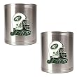New York Jets 2pc Stainless Steel Can Holder Set- Helmet Logo NFL Football