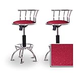 2 24"-29" Glitter Wine / Maroon Seat Chrome Adjustable Specialty / Custom B ....