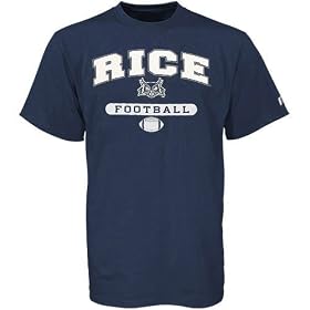 Russell Rice Owls Navy Blue Football T-shirt