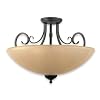 Royce Lighting RSF17ES/2-23 Fulton Semi Flush Mount Oil Rubbed Bronze with Sepia Tinted Globe