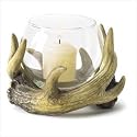 RUSTIC ANTLER CANDLEHOLDER COUNTRY CABIN HUNTERS LODGE