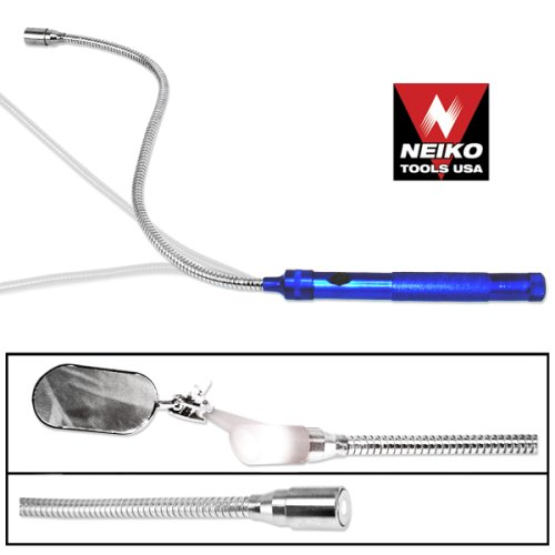 Pro Series 5 Lb Magnetic Pick-Up Tool with LED Light & Inspection Mirror Flex Shaft